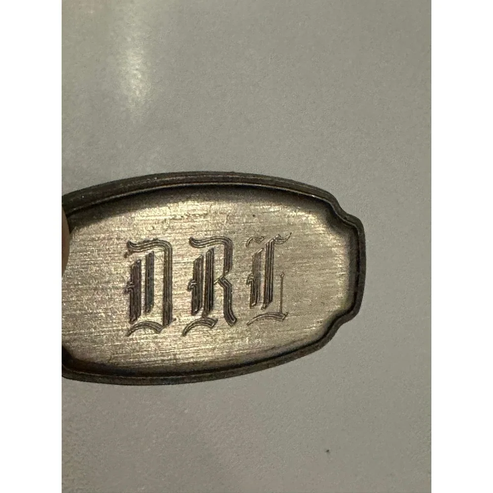 Vintage Genuine‎ Pewter DRL Monogram Keychain Key Ring